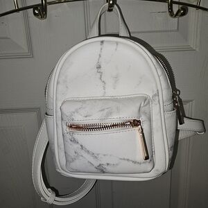 White Marble Mini Backpack